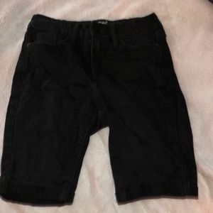 Black jean shorts